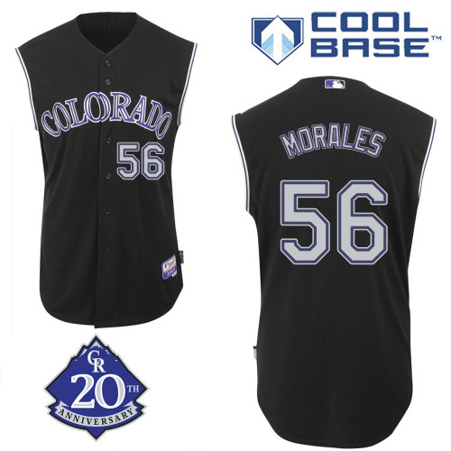 Franklin Morales #56 Youth Baseball Jersey-Colorado Rockies Authentic Alternate 2 Black MLB Jersey